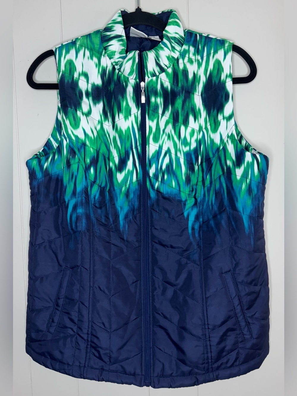 Chico's Weekends Quilted Watercolor Puffer Vest Chicos 1 Womens Medium